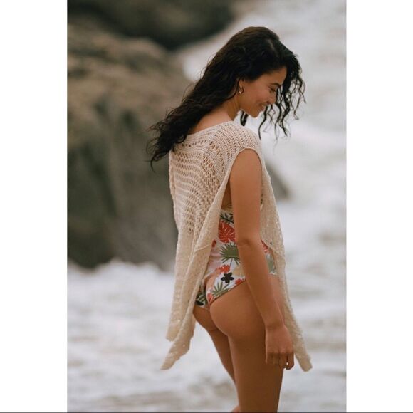 NEW Anthropologie Citrine Swim Mira Lush Jungle One-Piece Cheetah Swimsuit XS - Picture 4 of 5